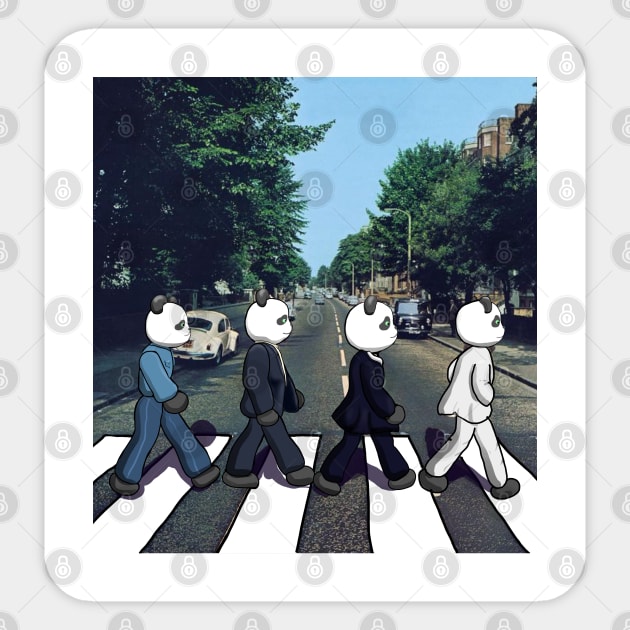 The panda beatles Sticker by Drawly